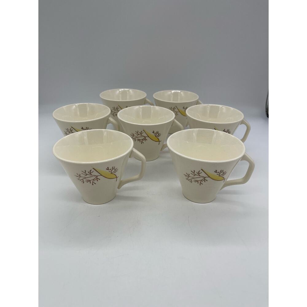Vintage 1950's Duncan Hines Stetson Wheat Pattern Set of 7 Coffee Cups Mugs 7